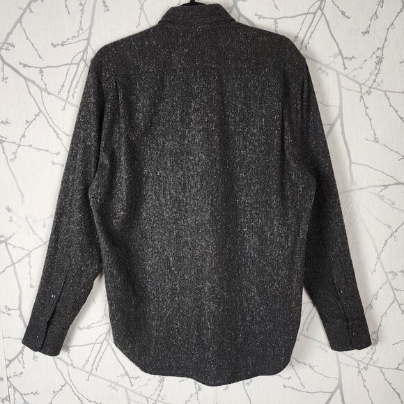 Slate & Stone Heathered Charcoal Gray 45% Wool Button Front Shirt - Picture 2 of 5